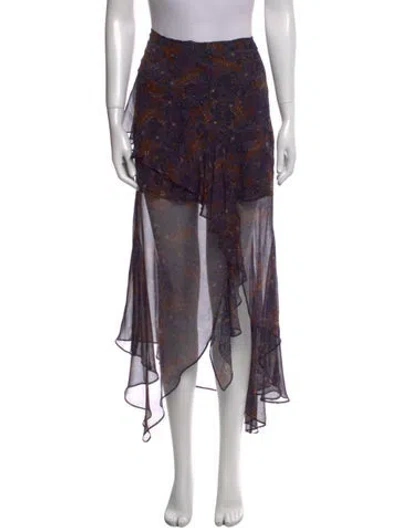 Pre-owned Veronica Beard Silk Long Skirt In Purple