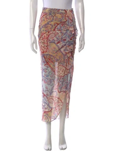 Pre-owned Veronica Beard Silk Long Skirt In Red