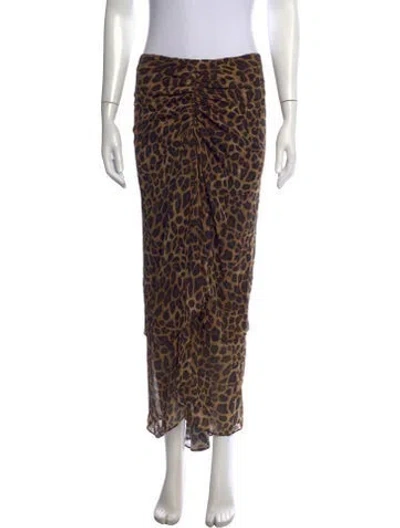 Pre-owned Veronica Beard Silk Long Skirt W/ Tags In Black/brown/neutrals