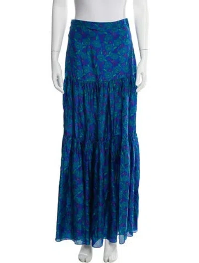 Pre-owned Veronica Beard Silk Long Skirt W/ Tags In Blue