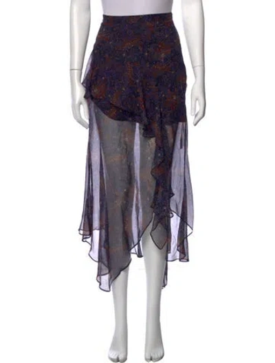 Pre-owned Veronica Beard Silk Long Skirt W/ Tags In Blue