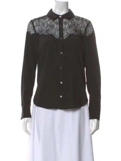 Pre-owned Veronica Beard Silk Long Sleeve Button-up Top In Gray