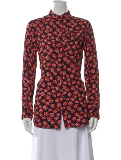 Pre-owned Veronica Beard Silk Long Sleeve Button-up Top In Neutral