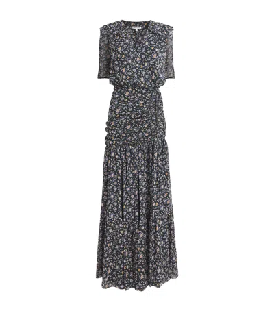 Veronica Beard Mick Floral-print Silk Maxi Dress In Multi