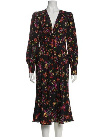 Pre-owned Veronica Beard Silk Midi Length Dress In Black