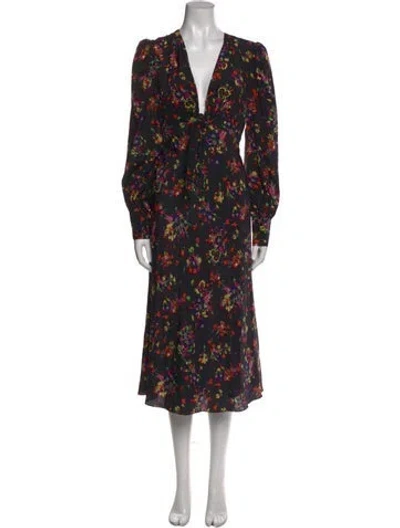 Pre-owned Veronica Beard Silk Midi Length Dress In Black