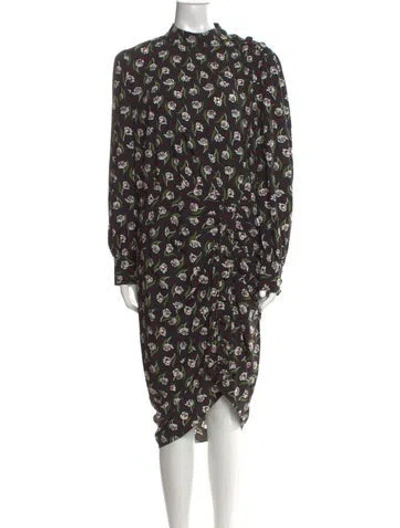 Pre-owned Veronica Beard Silk Midi Length Dress In Black