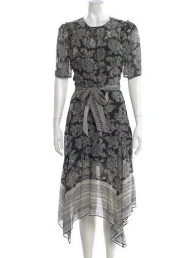 Pre-owned Veronica Beard Silk Midi Length Dress In Black