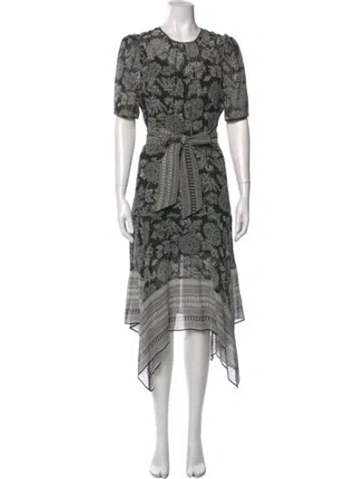 Pre-owned Veronica Beard Silk Midi Length Dress In Black