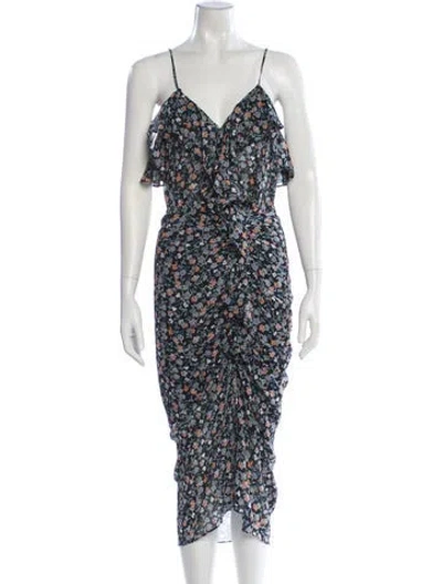 Pre-owned Veronica Beard Silk Midi Length Dress In Black