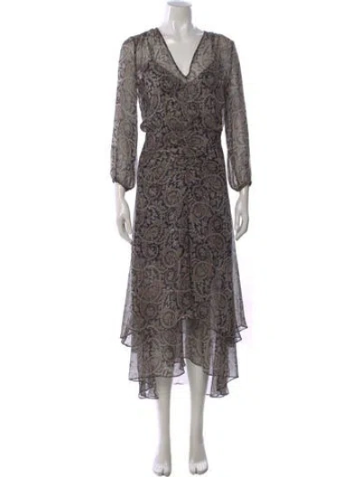 Pre-owned Veronica Beard Silk Midi Length Dress In Black