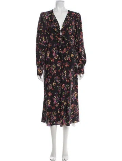 Pre-owned Veronica Beard Silk Midi Length Dress In Black