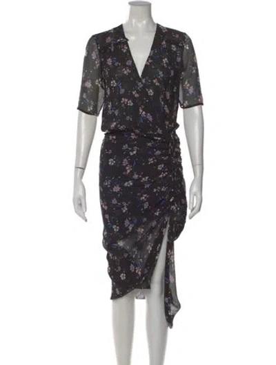 Pre-owned Veronica Beard Silk Midi Length Dress In Black