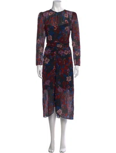 Pre-owned Veronica Beard Silk Midi Length Dress In Black