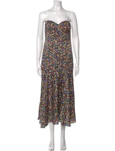 Pre-owned Veronica Beard Silk Midi Length Dress In Black