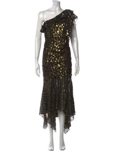 Pre-owned Veronica Beard Silk Midi Length Dress In Black