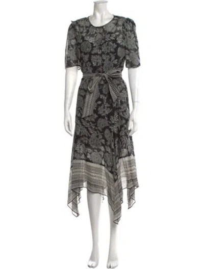 Pre-owned Veronica Beard Silk Midi Length Dress In Black
