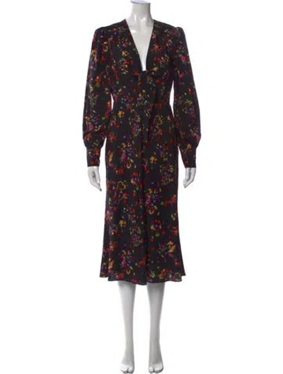 Pre-owned Veronica Beard Silk Midi Length Dress In Black