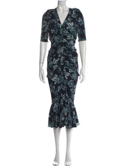 Pre-owned Veronica Beard Silk Midi Length Dress In Black