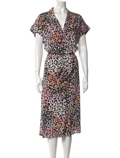 Pre-owned Veronica Beard Silk Midi Length Dress In Black