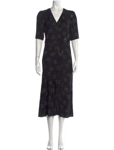 Pre-owned Veronica Beard Silk Midi Length Dress In Black