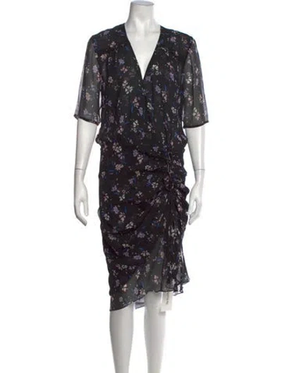 Pre-owned Veronica Beard Silk Midi Length Dress In Black