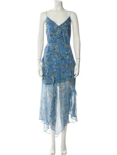 Pre-owned Veronica Beard Silk Midi Length Dress In Blue