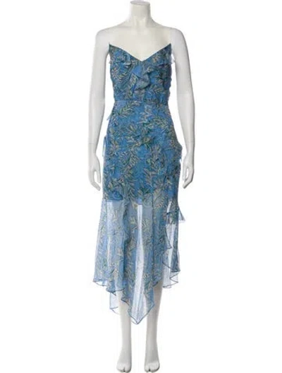 Pre-owned Veronica Beard Silk Midi Length Dress In Blue