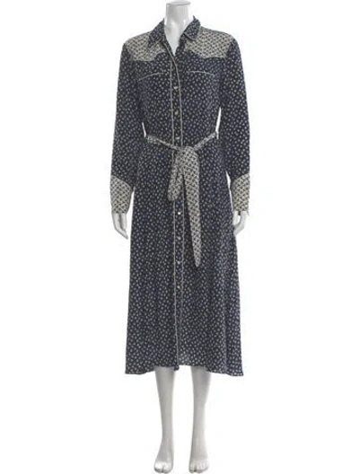 Pre-owned Veronica Beard Silk Midi Length Dress In Blue