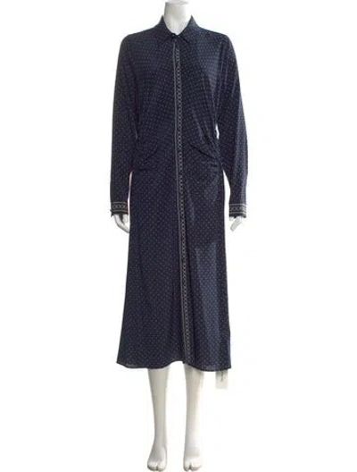 Pre-owned Veronica Beard Silk Midi Length Dress In Blue