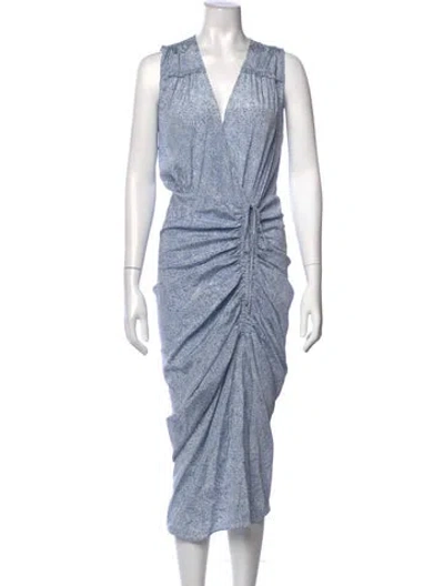 Pre-owned Veronica Beard Silk Midi Length Dress In Blue