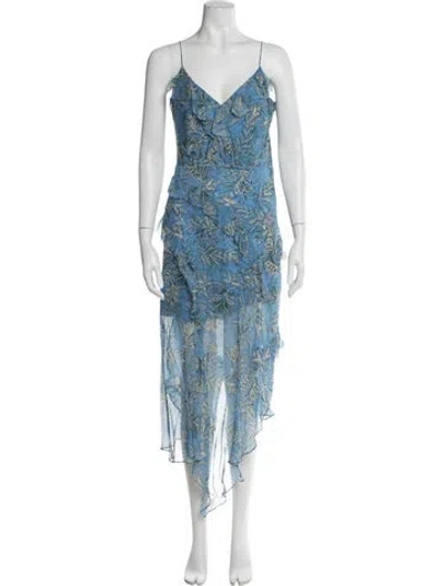 Pre-owned Veronica Beard Silk Midi Length Dress In Blue
