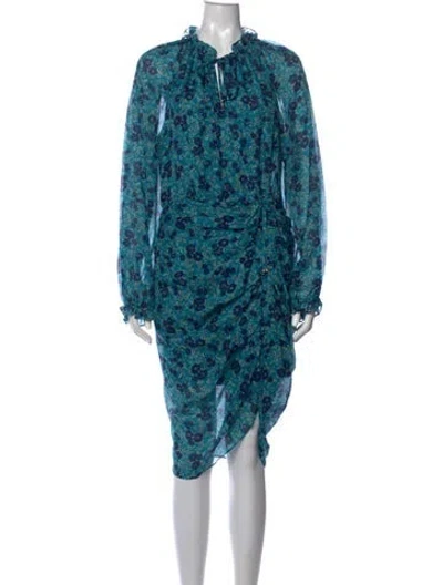 Pre-owned Veronica Beard Silk Midi Length Dress In Blue