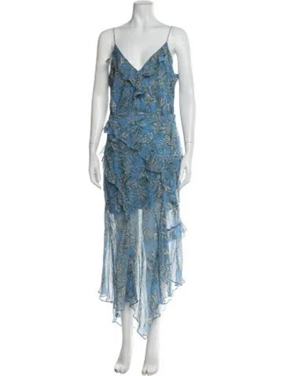Pre-owned Veronica Beard Silk Midi Length Dress In Blue