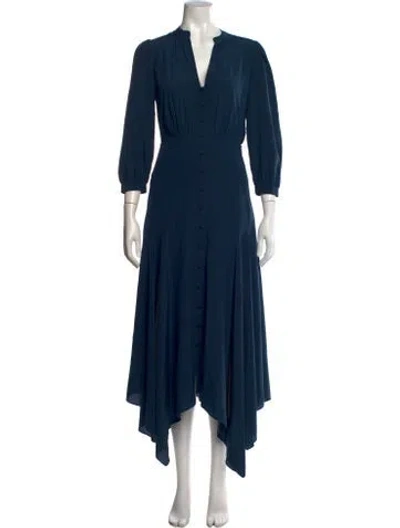 Pre-owned Veronica Beard Silk Midi Length Dress In Blue