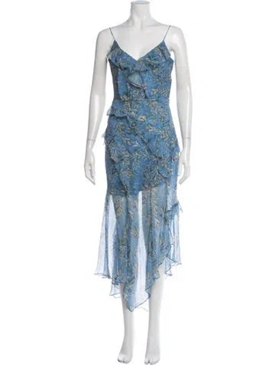 Pre-owned Veronica Beard Silk Midi Length Dress In Blue