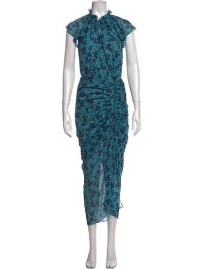 Pre-owned Veronica Beard Silk Midi Length Dress In Blue