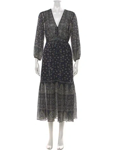 Pre-owned Veronica Beard Silk Midi Length Dress In Blue