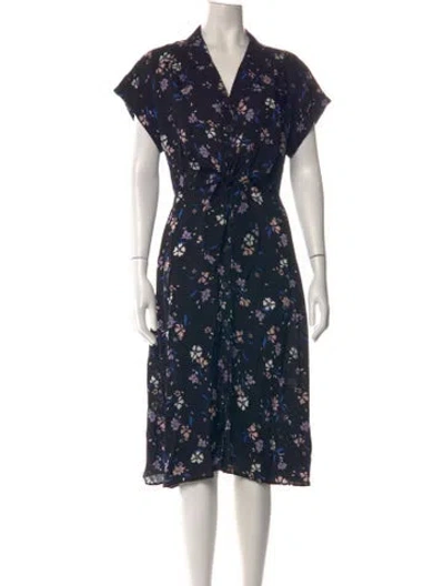 Pre-owned Veronica Beard Silk Midi Length Dress In Blue