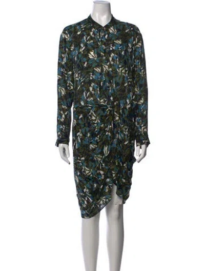Pre-owned Veronica Beard Silk Midi Length Dress In Blue/green