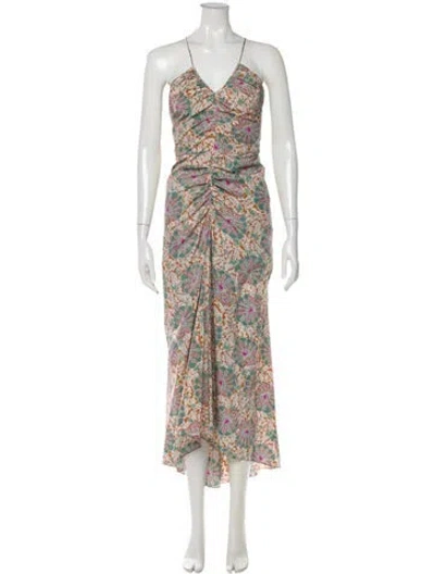Pre-owned Veronica Beard Silk Midi Length Dress In Brown