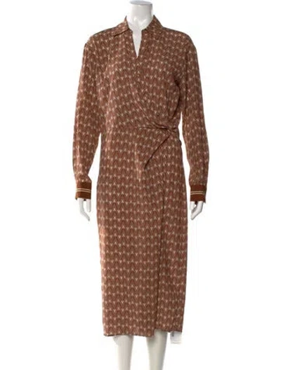 Pre-owned Veronica Beard Silk Midi Length Dress In Brown
