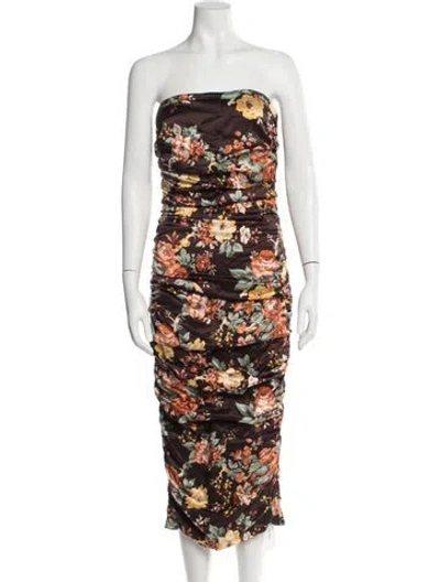 Pre-owned Veronica Beard Silk Midi Length Dress In Brown