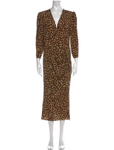 Pre-owned Veronica Beard Silk Midi Length Dress In Brown