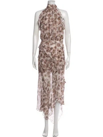 Pre-owned Veronica Beard Silk Midi Length Dress In Brown