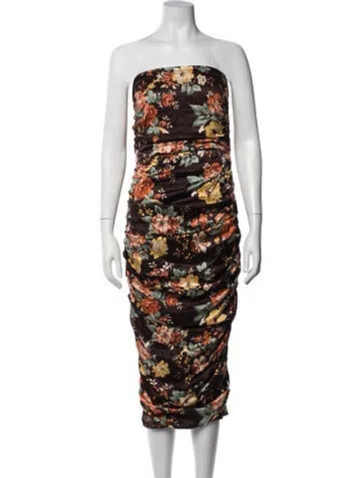 Pre-owned Veronica Beard Silk Midi Length Dress In Brown