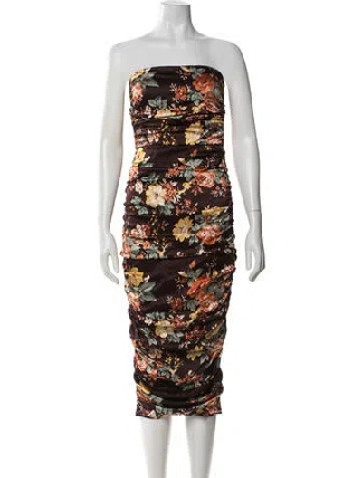 Pre-owned Veronica Beard Silk Midi Length Dress In Brown