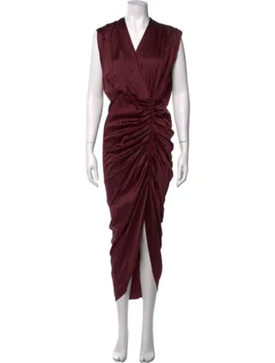 Pre-owned Veronica Beard Silk Midi Length Dress In Burgundy