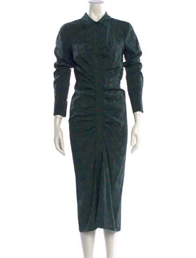 Pre-owned Veronica Beard Silk Midi Length Dress In Green