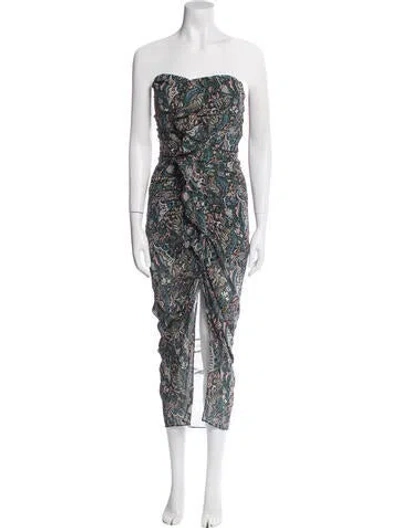 Pre-owned Veronica Beard Silk Midi Length Dress In Green